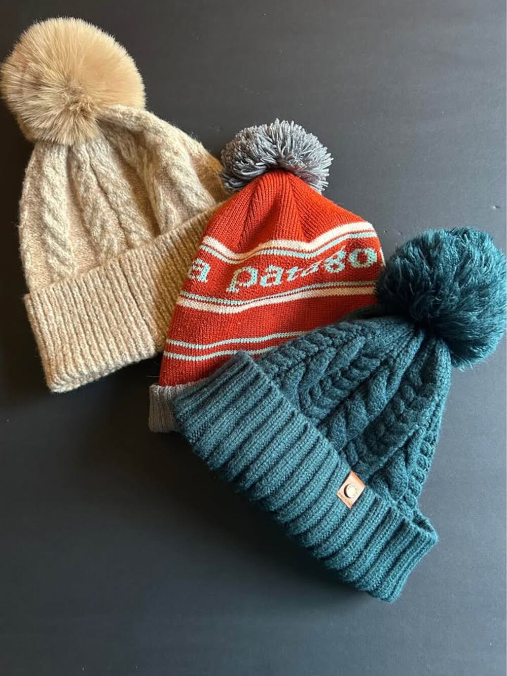 Knit beanie hats — Patagonia, Frye & Co, Anne Klein GUC